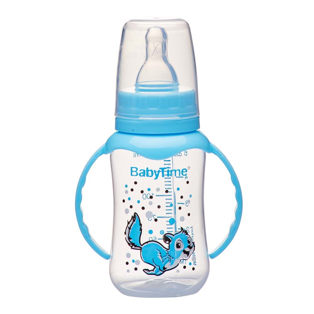 BT070 BABY TİME KİRAZ UCLU KULPLU BİBERON 150 ML