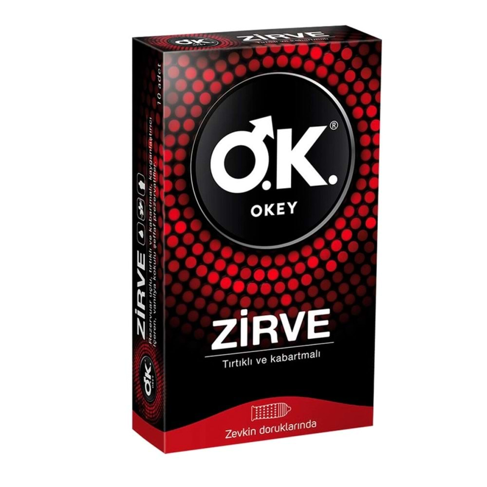 OKEY PREZERVATİF ZİRVE ( TIRTIKLI / 10 ADET )