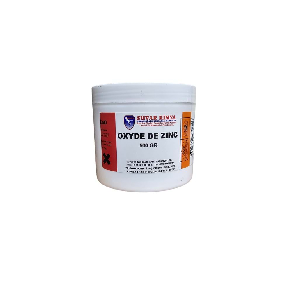 SUVAR OXYDE DE ZINC (ÇİNKO OKSİT) 500 GR