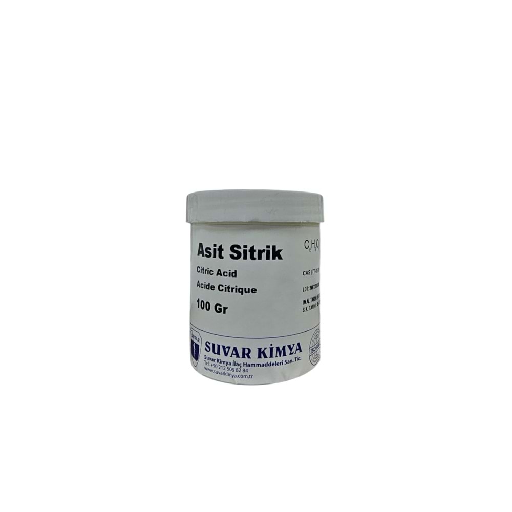 SUVAR ACIDE CITRIQUE (SİTRİK ASİT) 100 GR