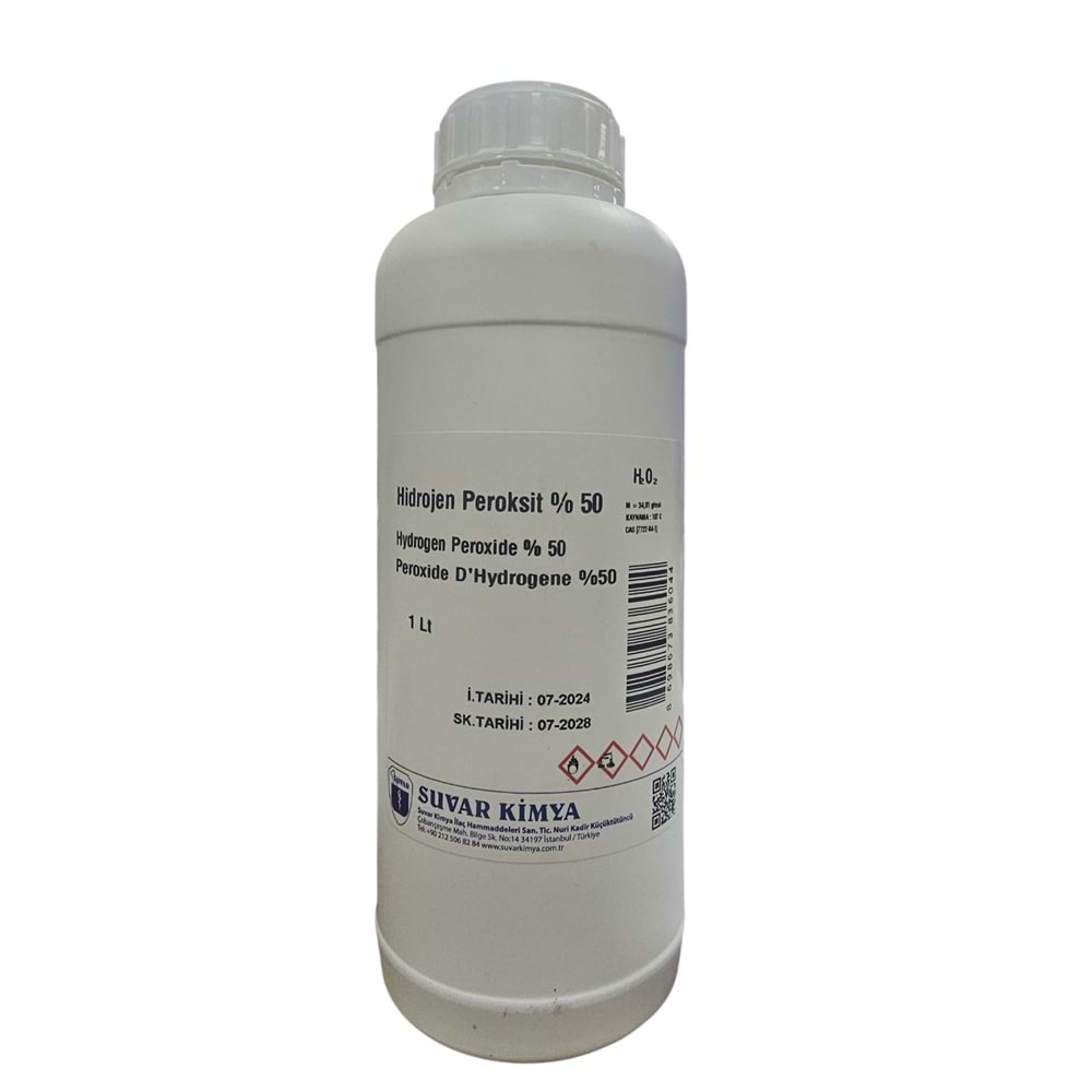 SUVAR HYDROGEN PEROXİDE % 50 (HİDROJEN PEROKSİT) 1 LT