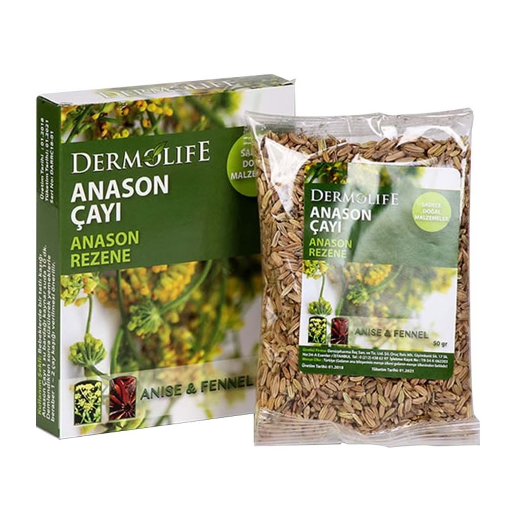 DERMOLİFE ANASON ÇAYI 50 GR (ANASON+REZENE)