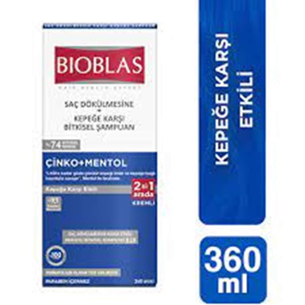 BIOBLAS (ÇİNKO+MENTOL) KEPEĞE KARŞI 360 ML