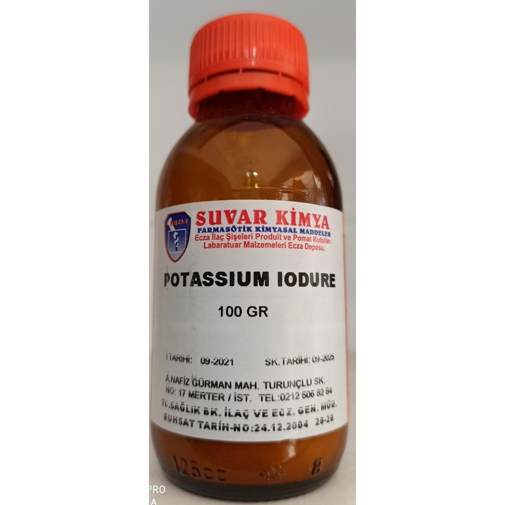 SUVAR POTASSIUM IODURE (POTASYUM İYODÜR) 100 GR