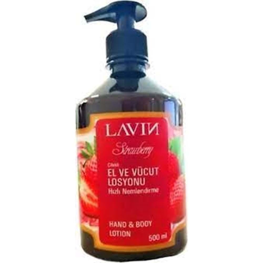 LAVİN EL VE VÜCUT LOSYONU 500 ML (ÇİLEK)