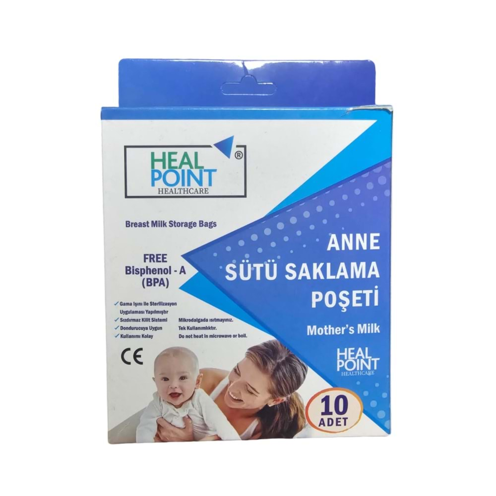 HEAL POINT SÜT SAKLAMA POŞETİ 10 ADET MAVİ