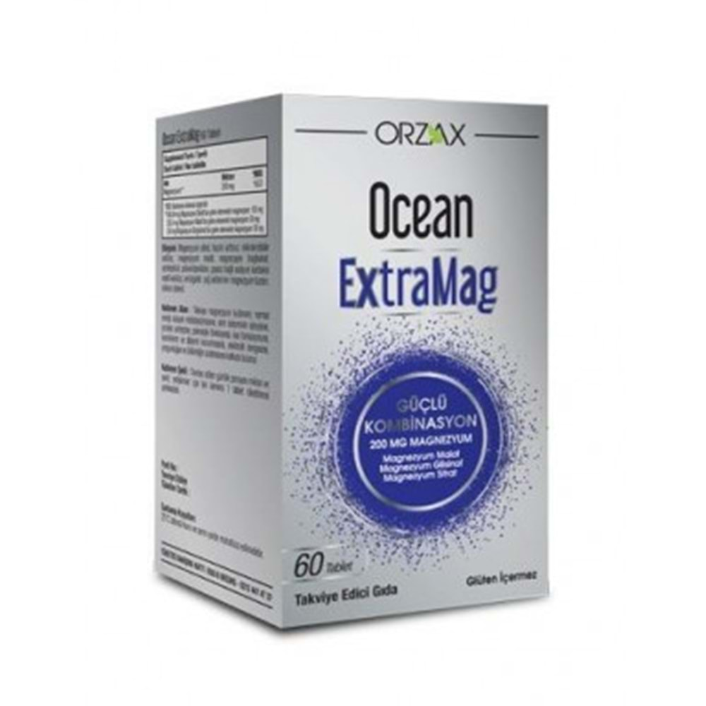 ORZAX OCEAN EXTRAMAG MAGNEZYUM 60 TABLET (MAG.MALAT&MAG.GLİSİNAT&MAG.SİTRAT)