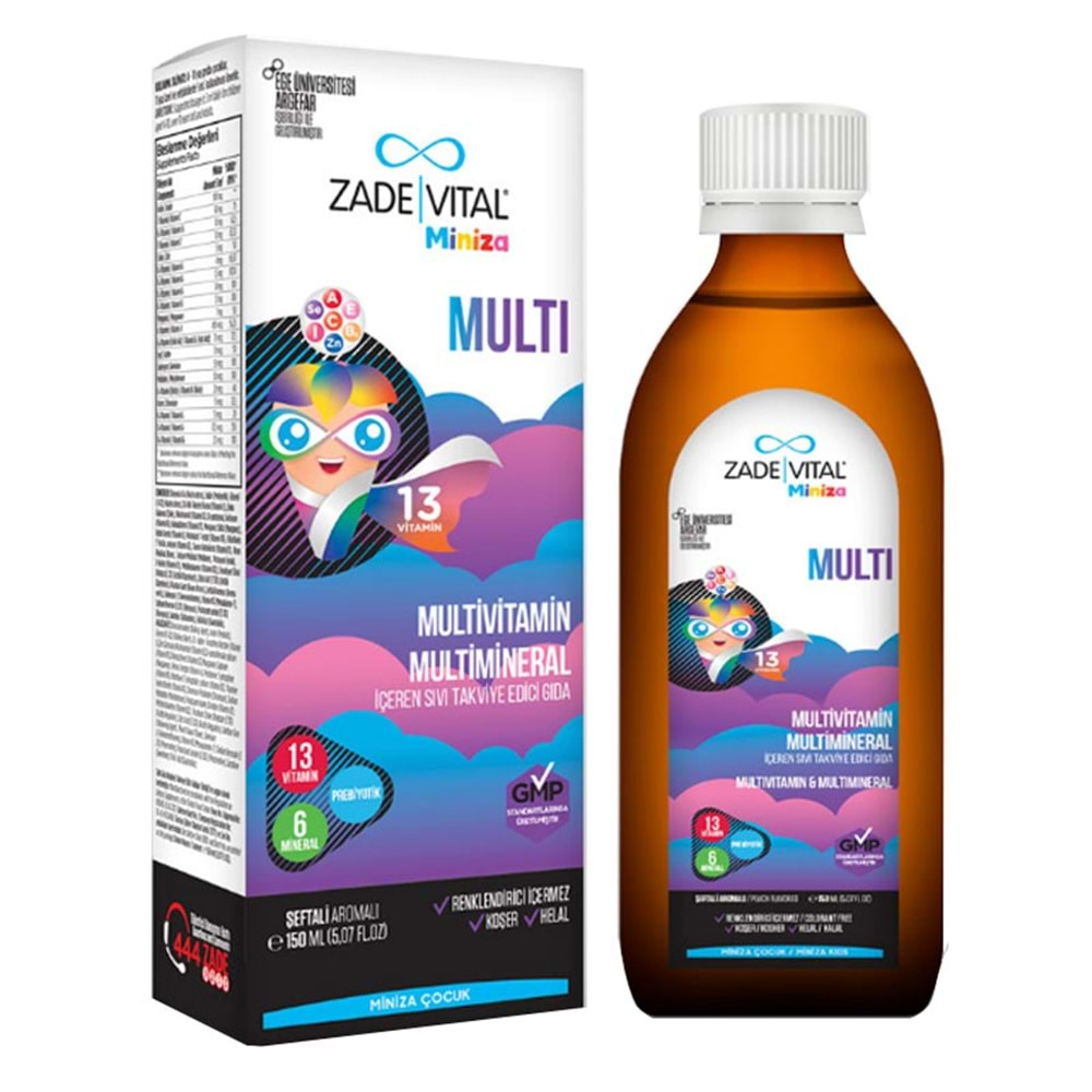 ZADE VİTAL MİNİZA MULTİVİTAMİN & MİNERAL ŞURUP 150 ML