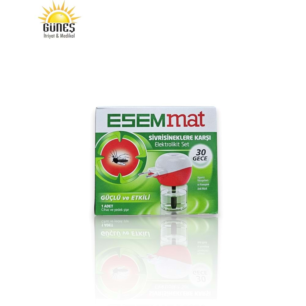ESEMMAT SİVRİSİNEKLERE KARŞI ELEKTROLİKİT SET ( CİHAZ + YEDEK ŞİŞE & 30 GECE )