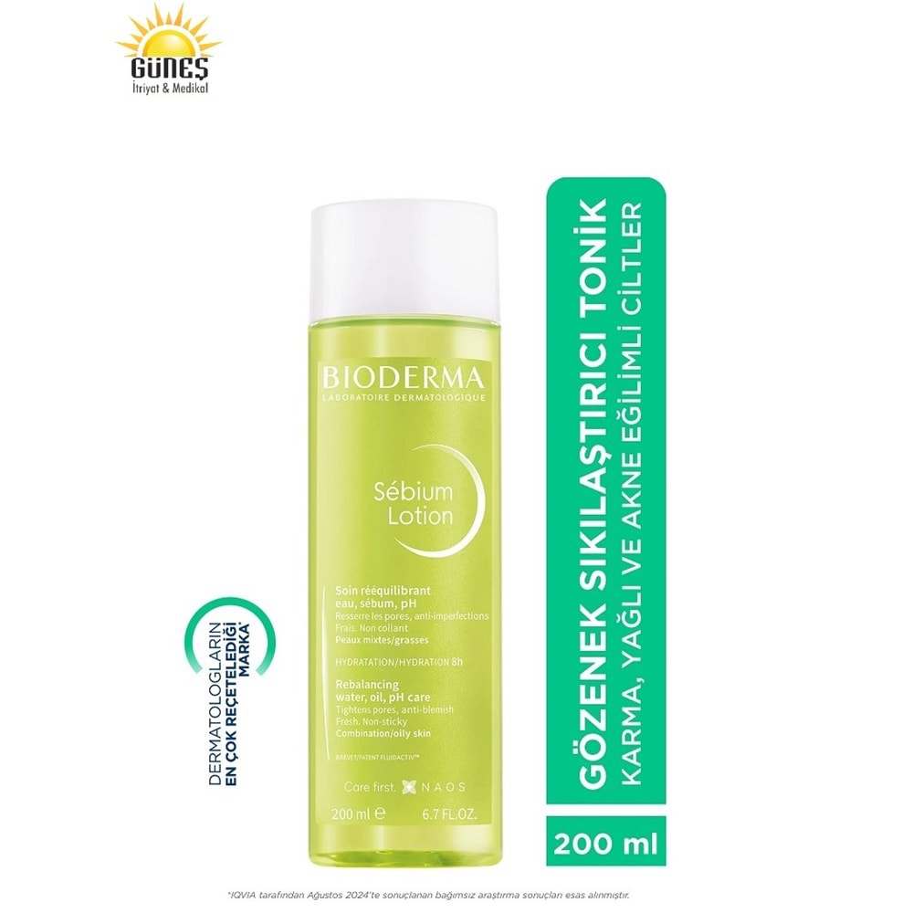 BİODERMA SEBİUM LOTİON 200 ML ( AKNEYE EĞİLİMLİ CİLTLER & GÖZENEK SIKILAŞTIRICI TONİK )