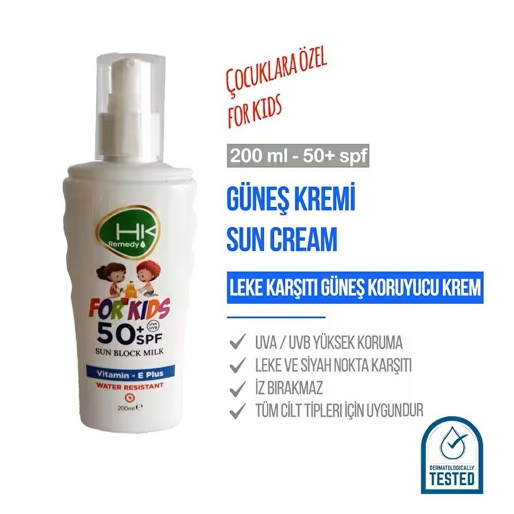 HK ÇOCUK GÜNEŞ KREMİ 50+SPF 200 ML