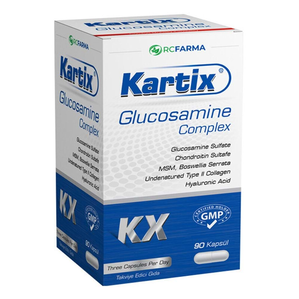 KARTİX GLUCOSAMİNE COMPLEX 90 KAPSÜL ( CHONDURATİN & MSM & TYPE II COLLAGEN & HYALURONİC ASİD )