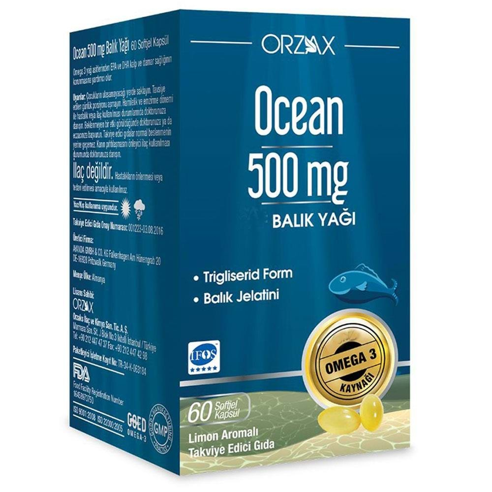 ORZAX OCEAN BALIK YAĞI 500 MG (60 KAPSÜL)