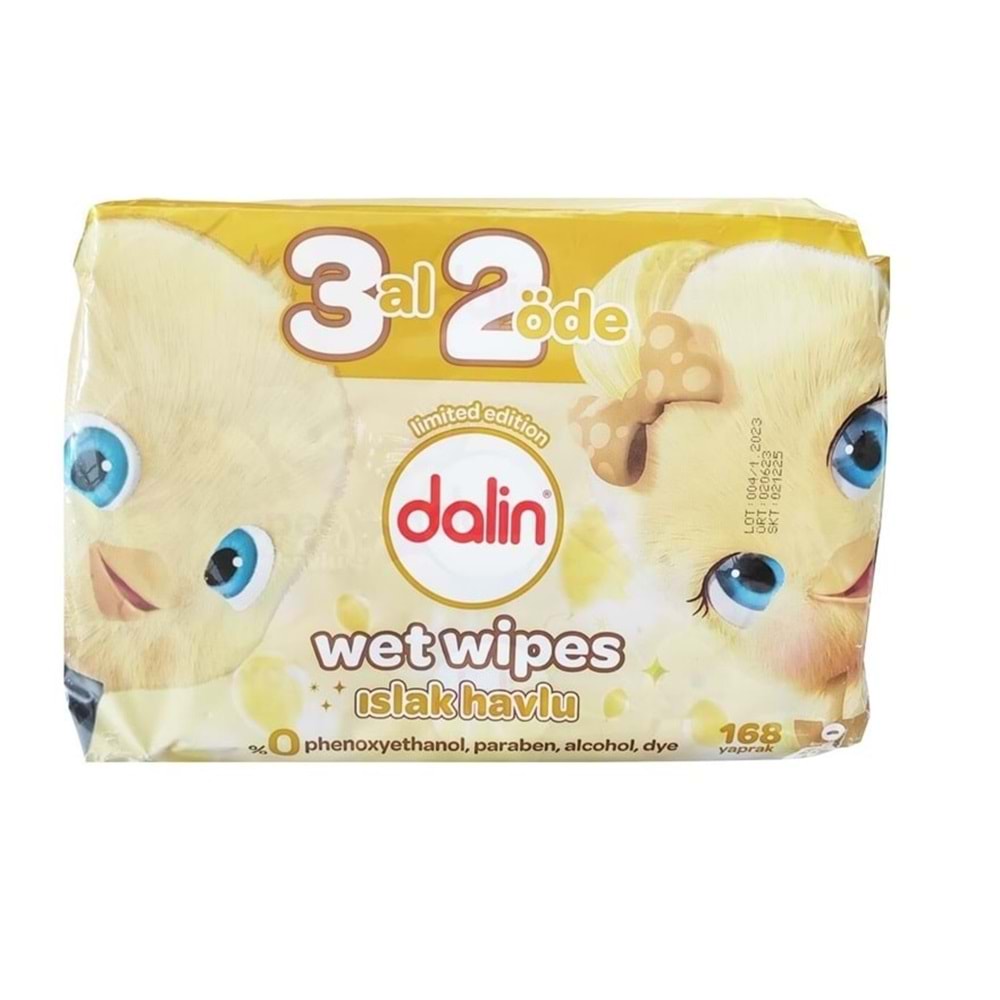 DALİN WET WİPES ISLAK HAVLU 3 AL 2 ÖDE 3X56