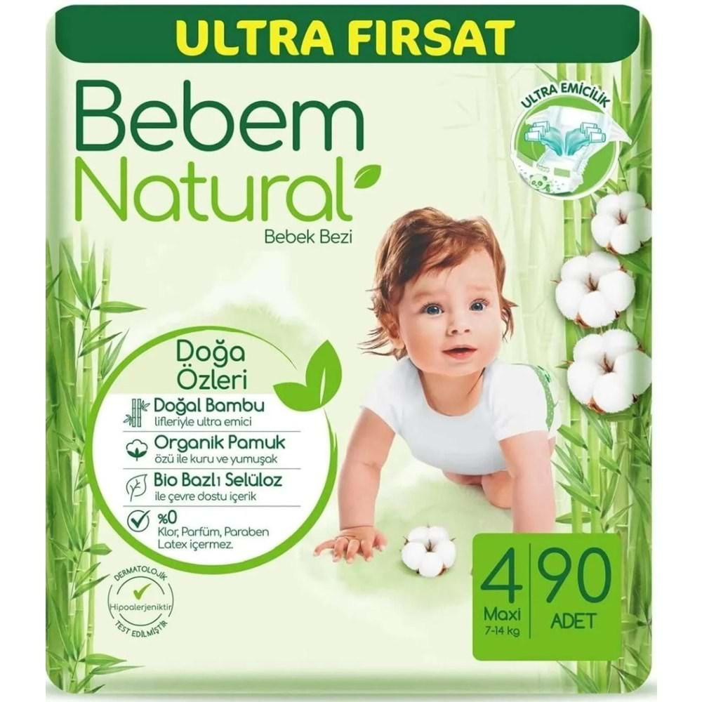 BEBEM NATURAL BEBEK BEZİ NO : 4 MAXİ (90 ADET)