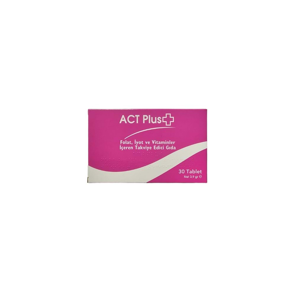 ACT PLUS FOLAT, İYOT VE VİTAMİNLER İÇEREN TAKVİYE EDİCİ GIDA 30 TABLET