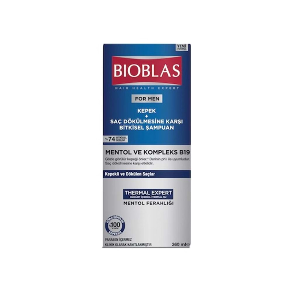 BIOBLAS FOR MEN (KEPEK + DÖKÜLME KARŞITI) ŞAMPUAN 360 ML