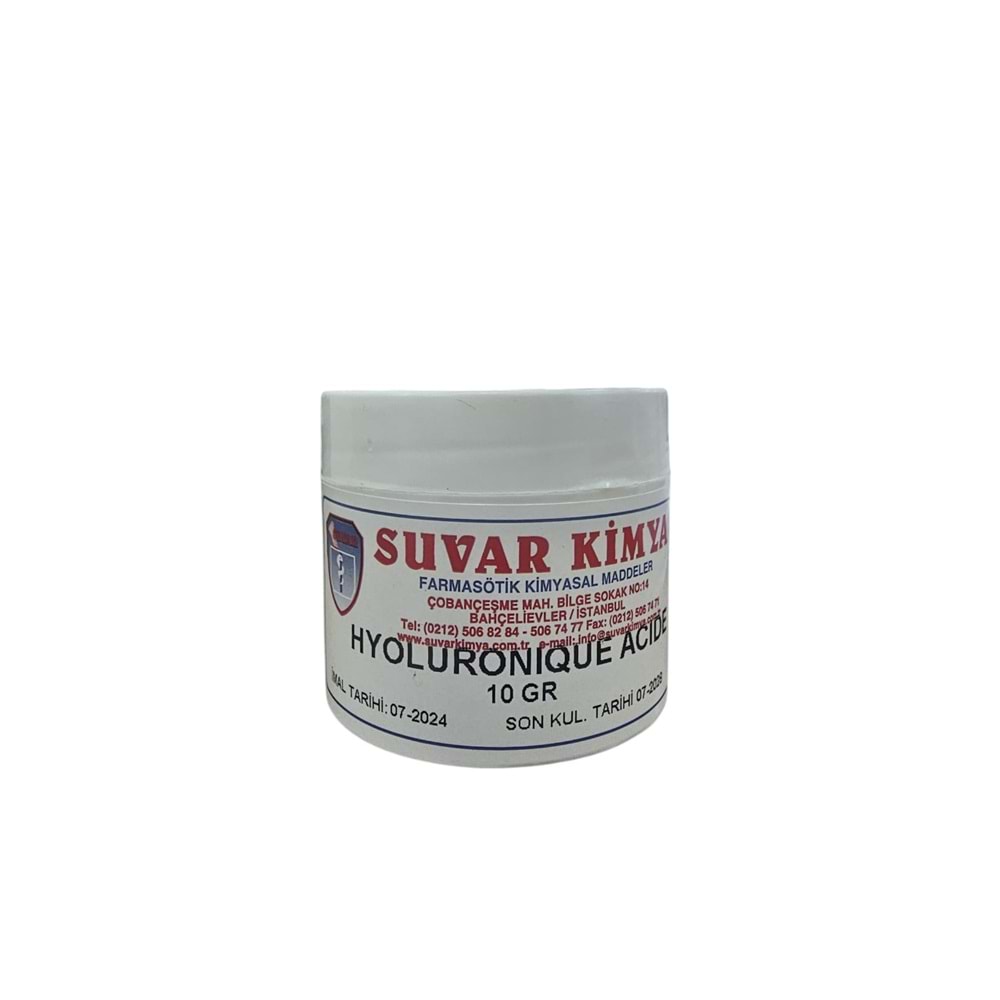 SUVAR HYOLURONIQUE ACIDE (HYALÜRONİK ASİT) 10 GR