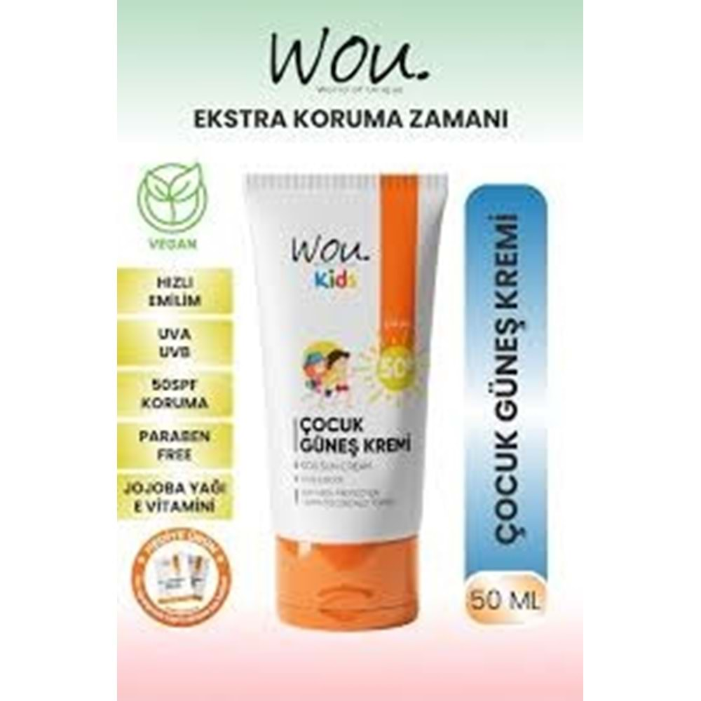 WOU ÇOCUK GÜNEŞ KREMİ 50+SPF 50 ML