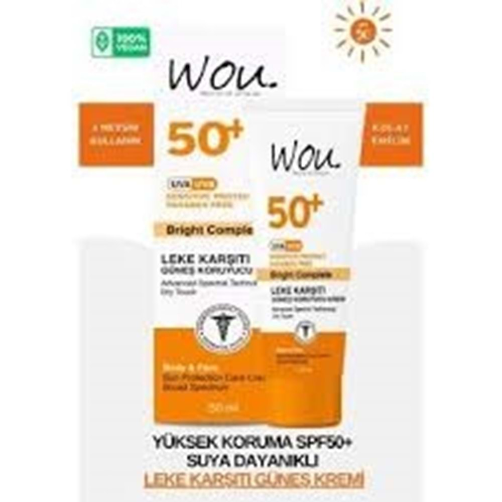 WOU GÜNEŞ KREMİ 50+SPF 50 ML