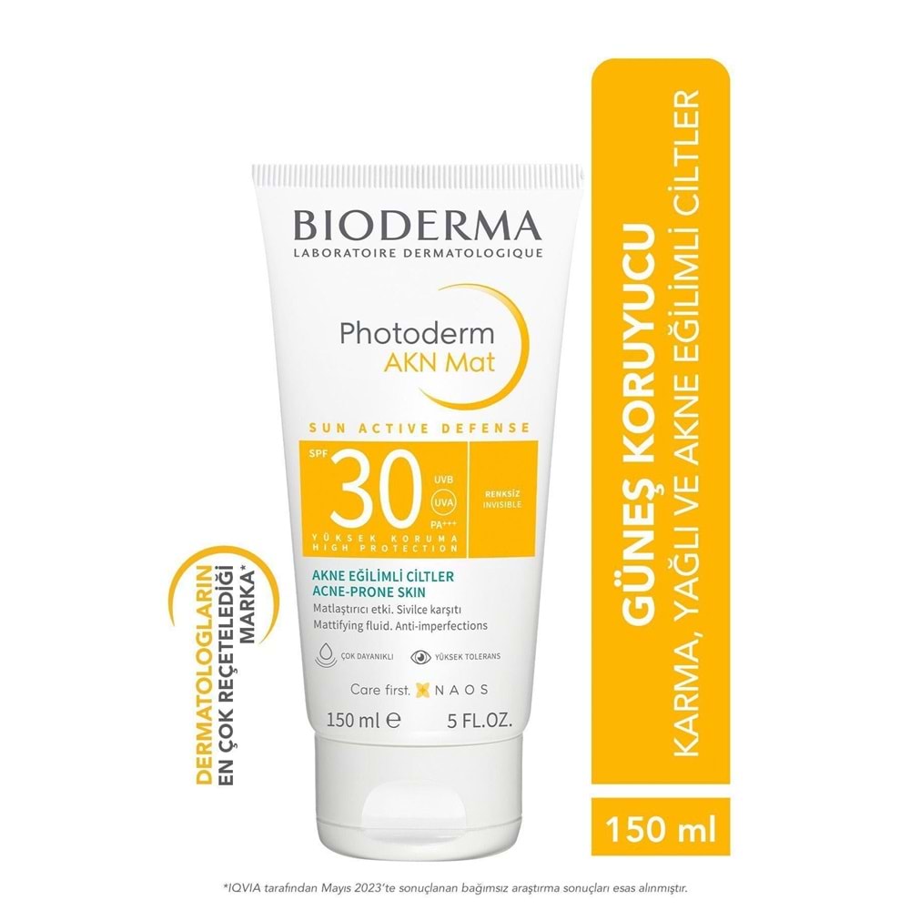 BİODERMA PHOTODERM AKN MAT GÜNEŞ KREMİ SPF 30+ 150 ML ( AKNEYE EĞİLİMLİ CİLTLER / SİVİLCE KARŞITI )