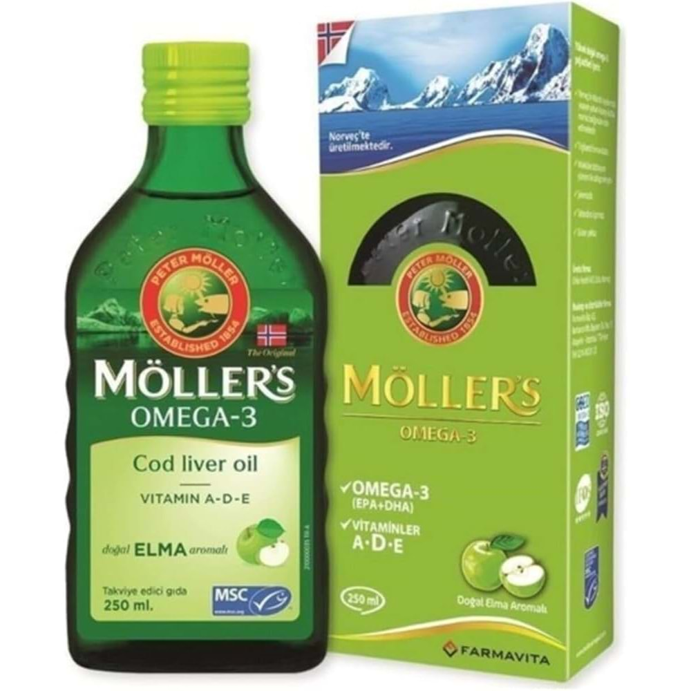 MÖLLER'S OMEGA-3 BALIK YAĞI ŞURUBU 250 ML ( ELMA AROMALI )