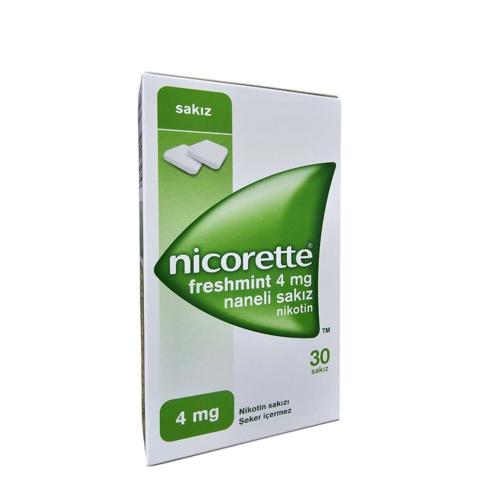 NİCORETTE FRESH NANELİ NİKOTİN SAKIZI 4 MG 30 SAKIZ