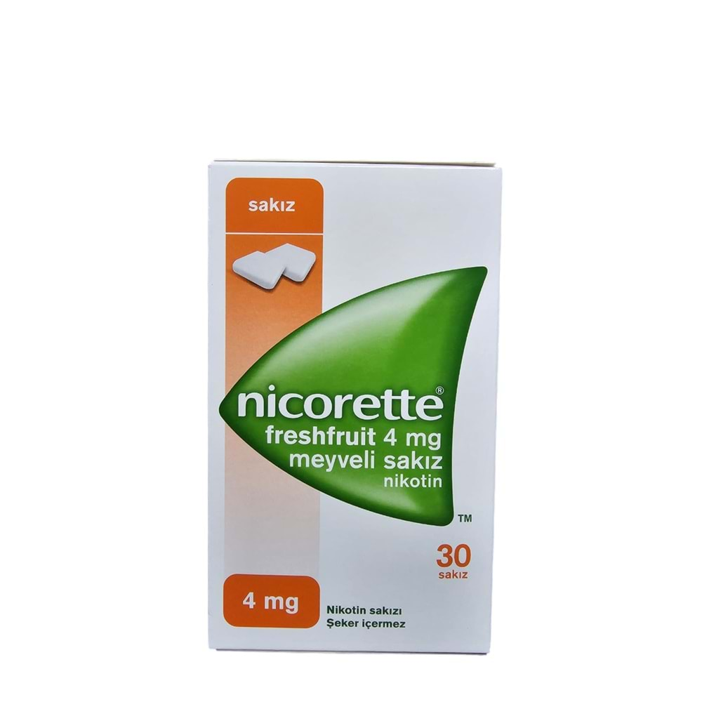 NİCORETTE MEYVELİ NİKOTİN SAKIZI 4 MG 30 SAKIZ