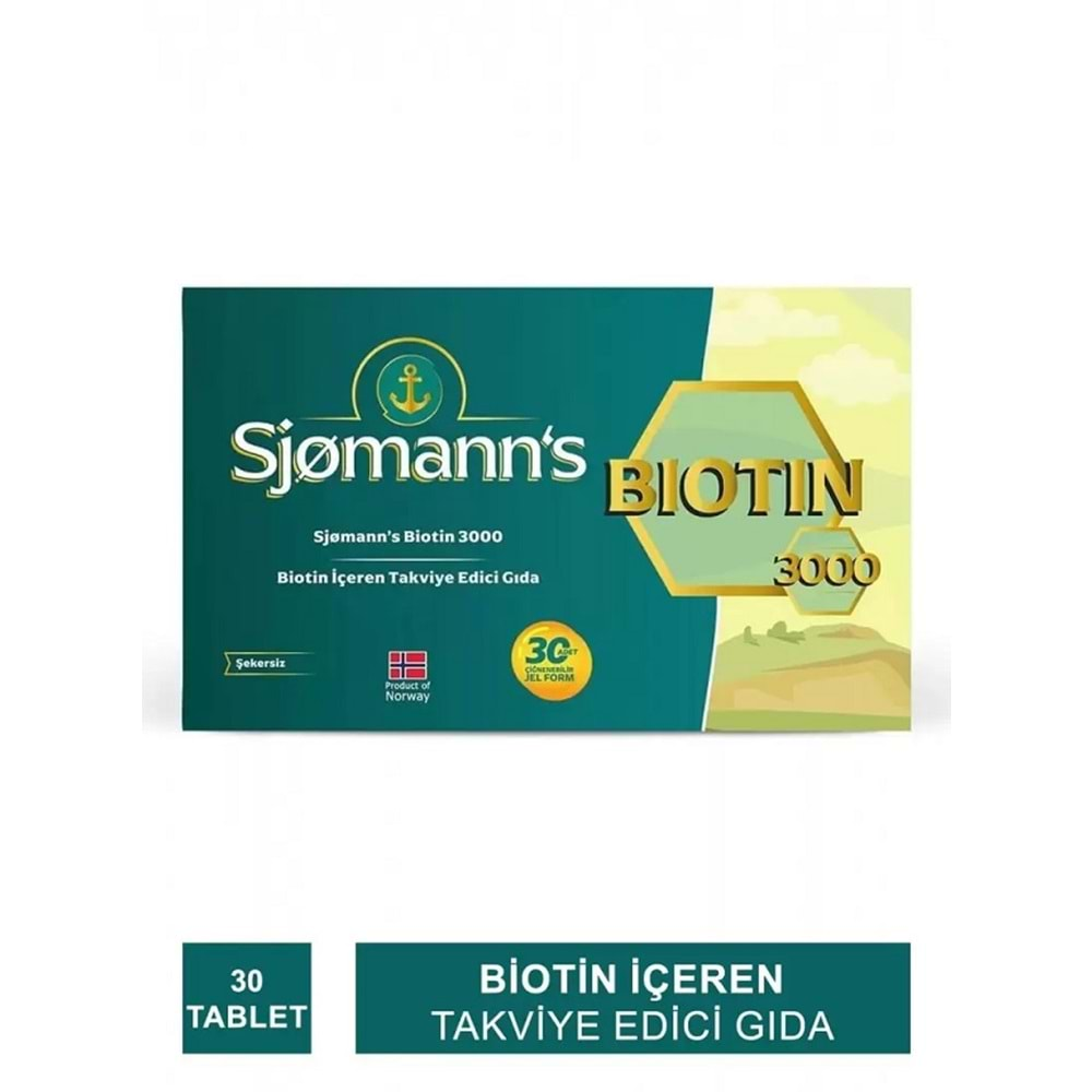 EASY FİSHOİL SJOMANN'S BİOTİN 3000 UG ÇİĞNENEBİLİR 30 JEL TABLET