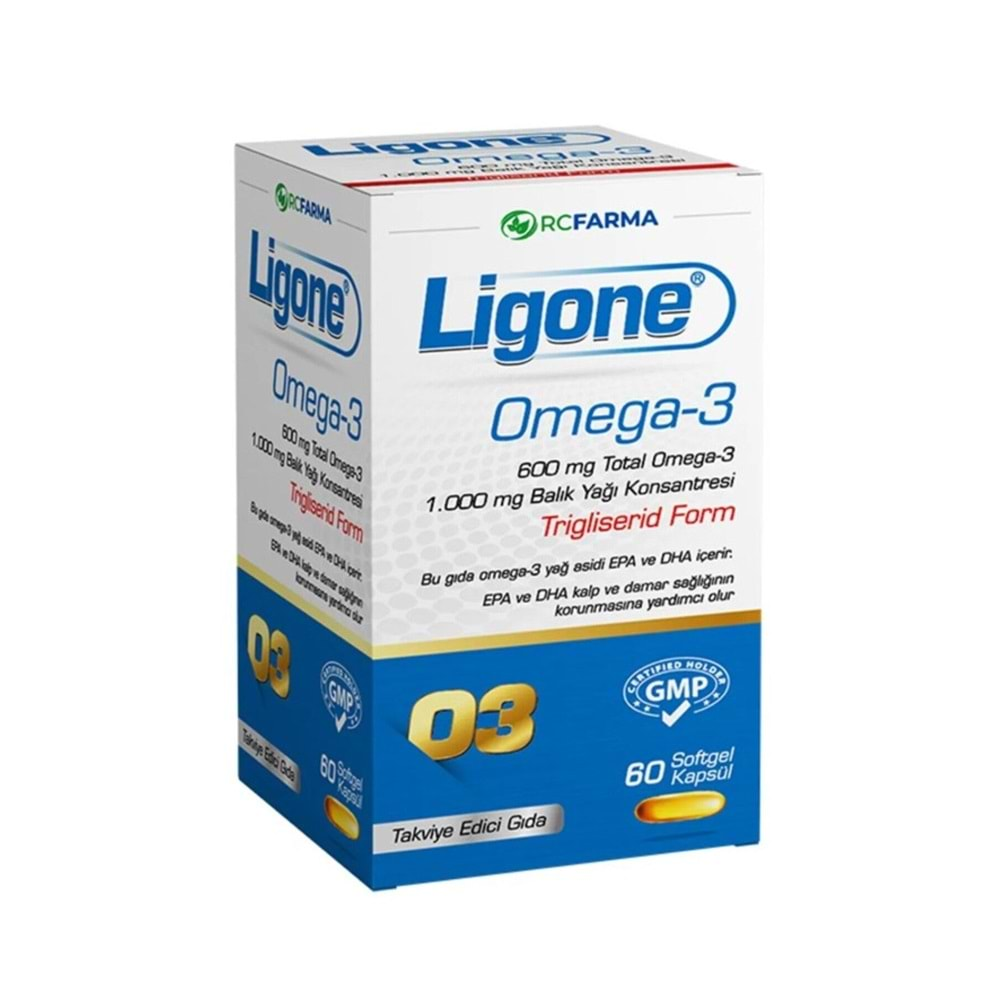 LİGONE OMEGA - 3 BALIK YAĞI 60 SOFT JEL KAPSÜL (TRİGLİSERİD FORM)