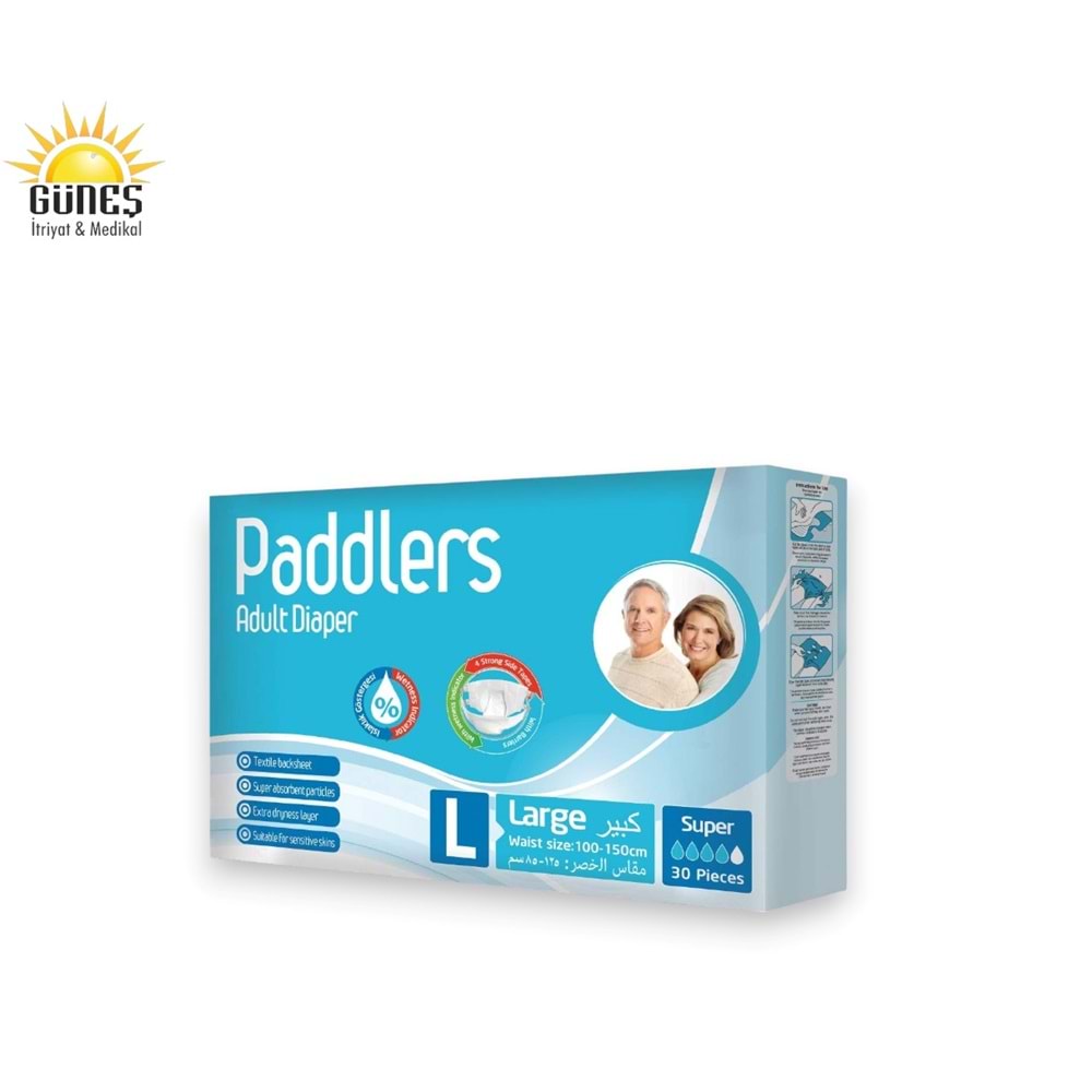 PADDLERS YETİŞKİN HASTA BEZİ BEL BANTLI ( LARGE / 30 ADET)