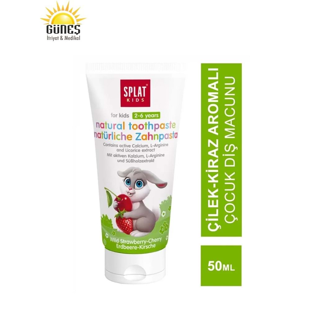 SPLAT KİDS 2-6 YAŞ DOĞAL DİŞ MACUNU 50 ML ( ÇİLEK - KİRAZ AROMALI )