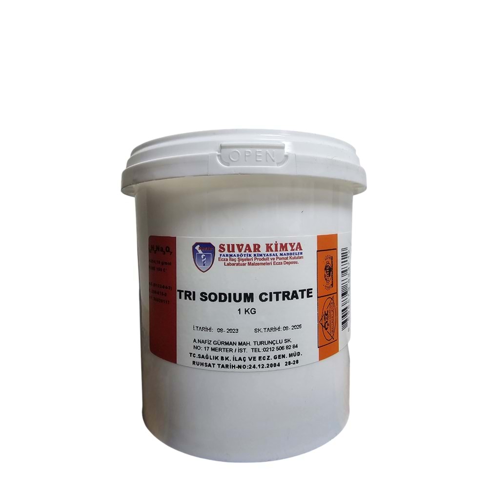 SUVAR TRI SODIUM CITRATE (SODYUM SİTRAT) 1 KG