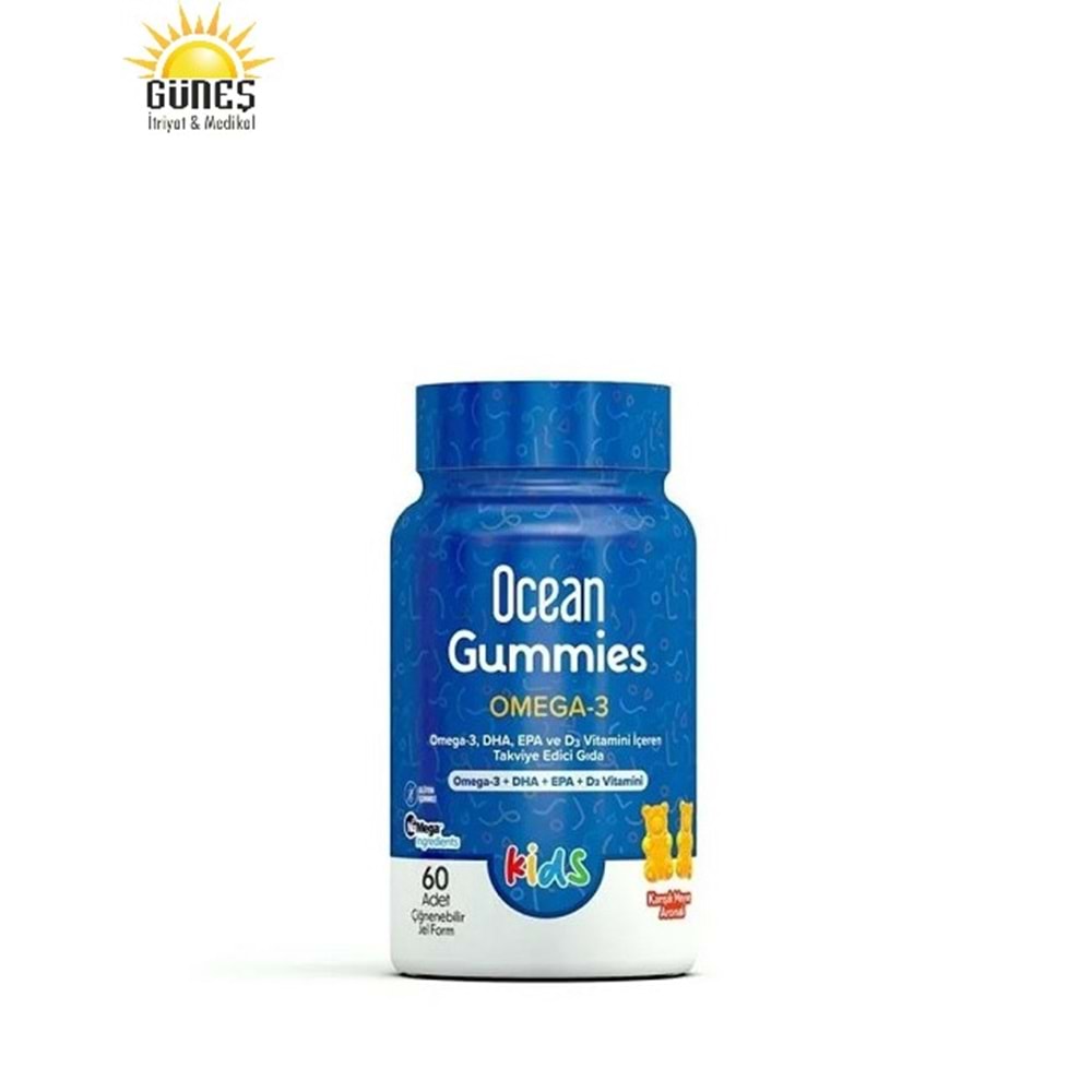 ORZAX OCEAN GUMMİES OMEGA-3 ÇİĞNENEBİLİR JEL FORM ( DHA, EPA VE D3 VİT. )