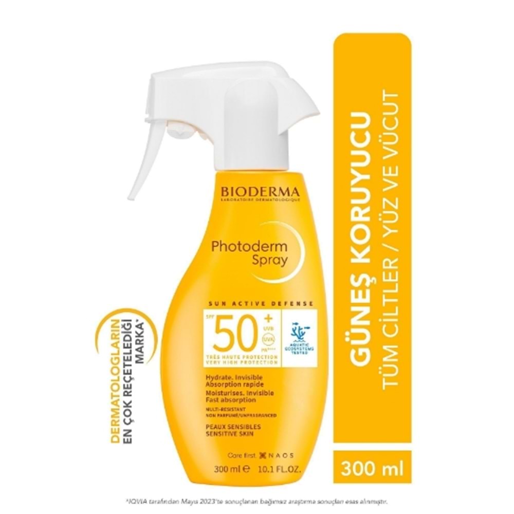 BİODERMA PHOTODERM SPRAY GÜNEŞ KORUYUCU SPF50+ 300 ML ( TÜM CİLT TİPLERİ & AİLE BOYU ) ( ÖZEL FİYAT ETİKETLİ )