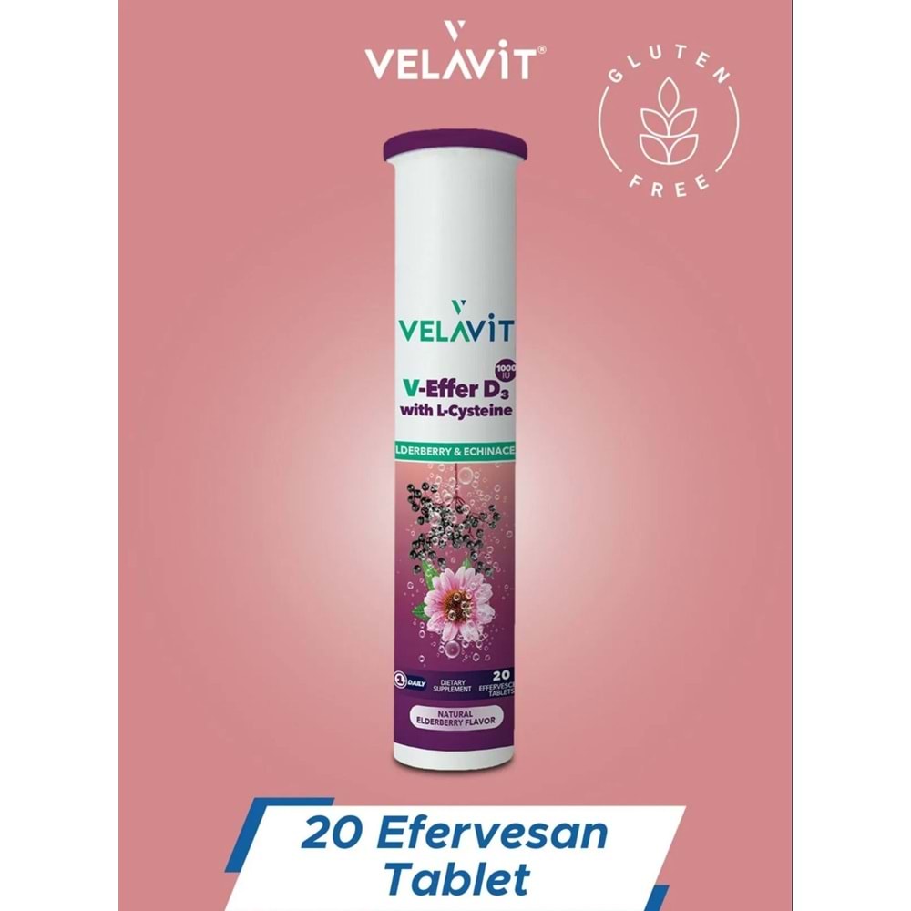 VELAVİT V-EFFER D3 WİTH L-CYSTEİNE 20 EFERVESAN TABLET