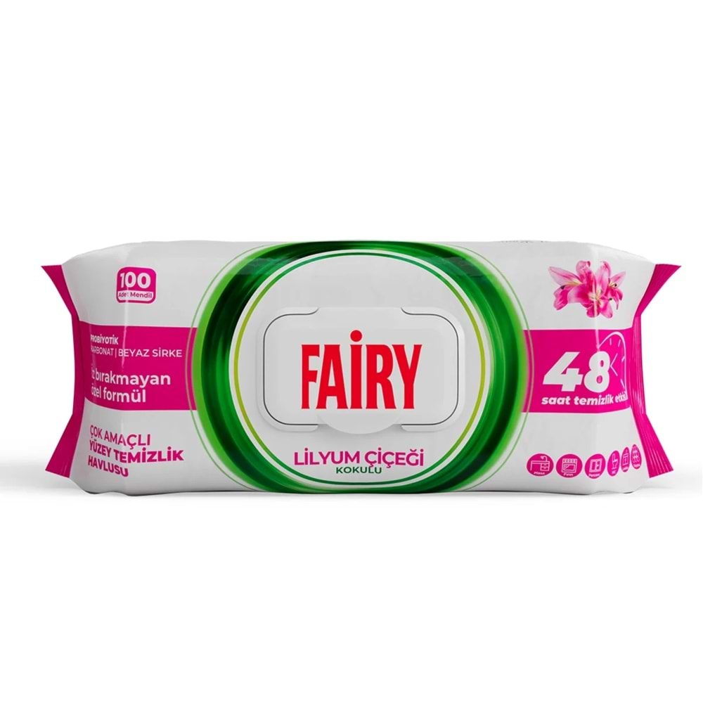 FAİRY TEMİZLİK HAVLUSU ( LİLYUM ÇİÇEĞİ & BEYAZ SİRKE / 100 ADET )