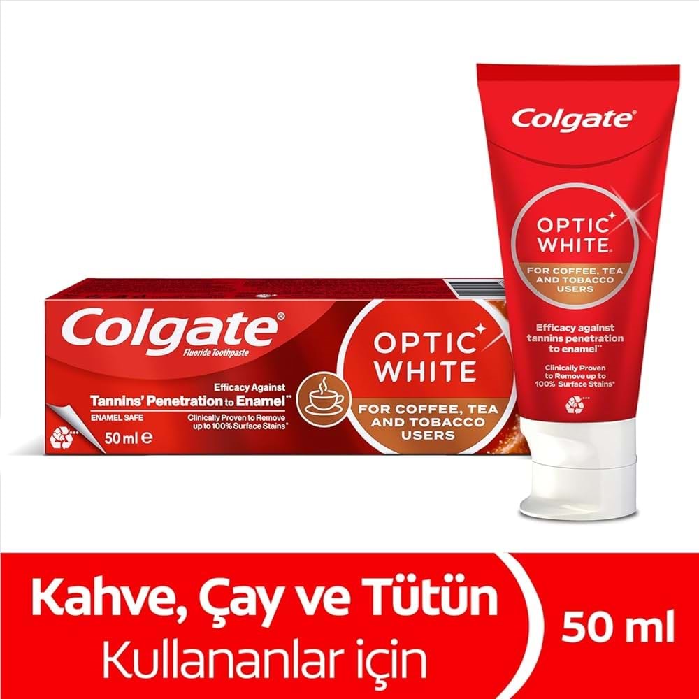 COLGATE OPTIC WHİTE DİŞ MACUNU 50 ML ( ÇAY VE KAHVE LEKELERİNE KARŞI )