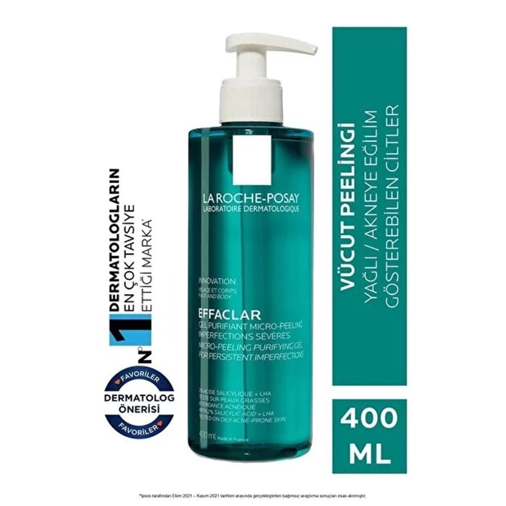 LA ROCHE-POSAY EFFACLAR MICRO YÜZ TEMİZLEME JELİ 400 ML ( YAĞLI VE AKNEYE EĞİLİMLİ CİLTLER İÇİN )