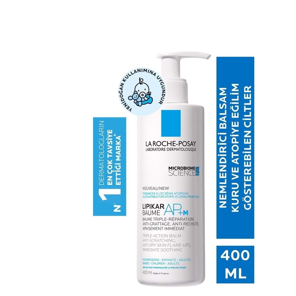 LA ROCHE-POSAY LIPIKAR BAUME AP+M NEMLENDİRİCİ BALSAM 400 ML ( ÇOK KURU VE ATOPİYE EĞİLİMLİ CİLTLER )