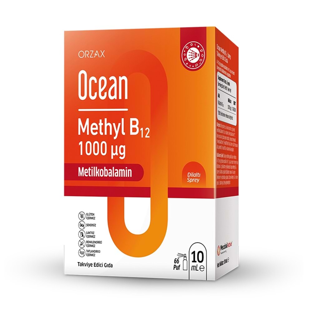 ORZAX OCEAN METHYL B12 1000 MCG ( METİLKOBALAMİN & DİLALTI SPREY / 10 ML )