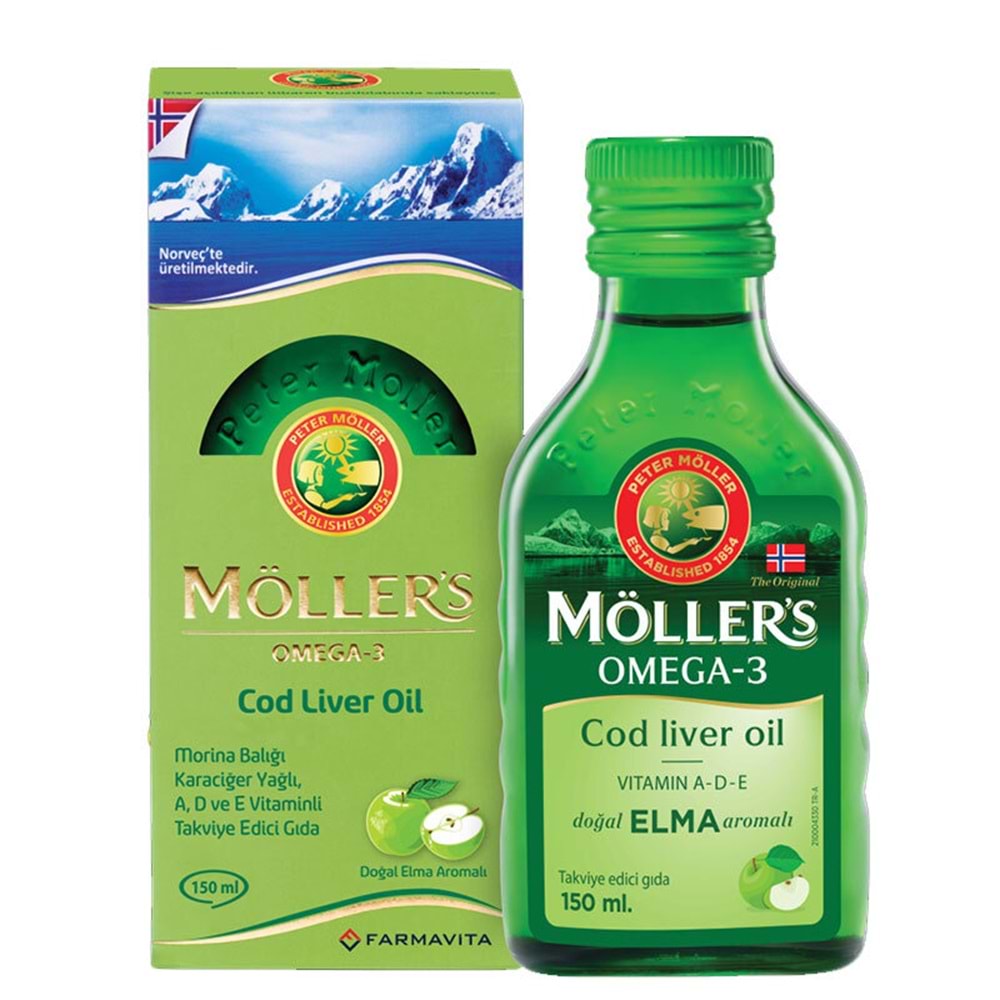 MÖLLER'S OMEGA-3 BALIK YAĞI ŞURUBU 150 ML ( ELMA AROMALI )
