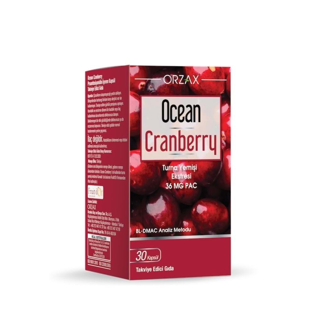 ORZAX OCEAN CRANBERRY 30 KAPSÜL ( TURNA YEMİŞİ EKSTRESİ - 36 MG PAC )
