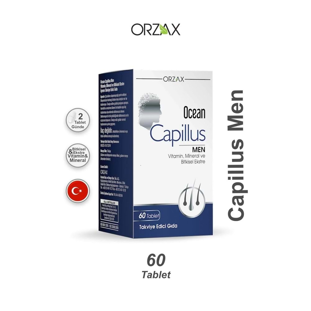 ORZAX OCEAN CAPİLLUS MEN 60 TABLET ( VİTAMİN & MİNERAL VE BİTKİSEL EKSTRE )