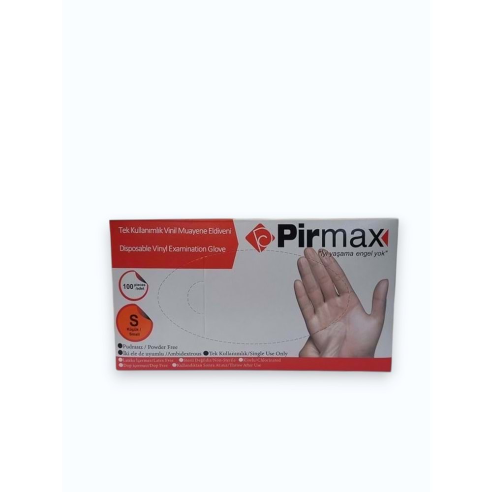 PİRMAX VİNİL PUDRASIZ ELDİVEN ( SMAL / 100 ADET )