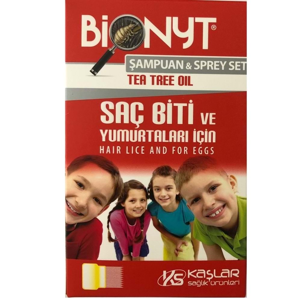 BİONYT BİT SPREYİ 100 ML & 100 ML TEA TREE OİL BİT ŞAMPUANI COFRE ( ÇELİK TARAK HEDİYELİ )
