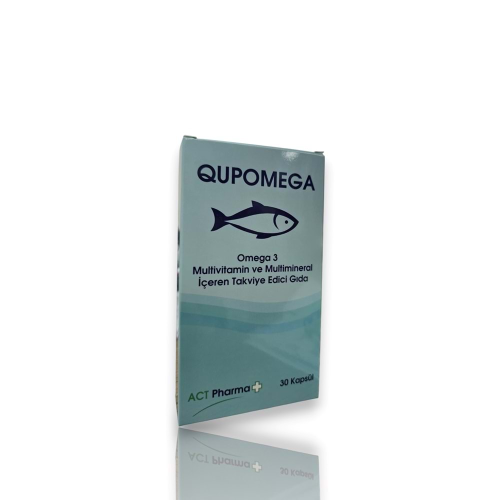 QUPOMEGA OMEGA 3 MULTİVİTAMİN VE MULTİMİNERAL İÇEREN TAKVİYE EDİCİ GIDA 30 KAPSÜL