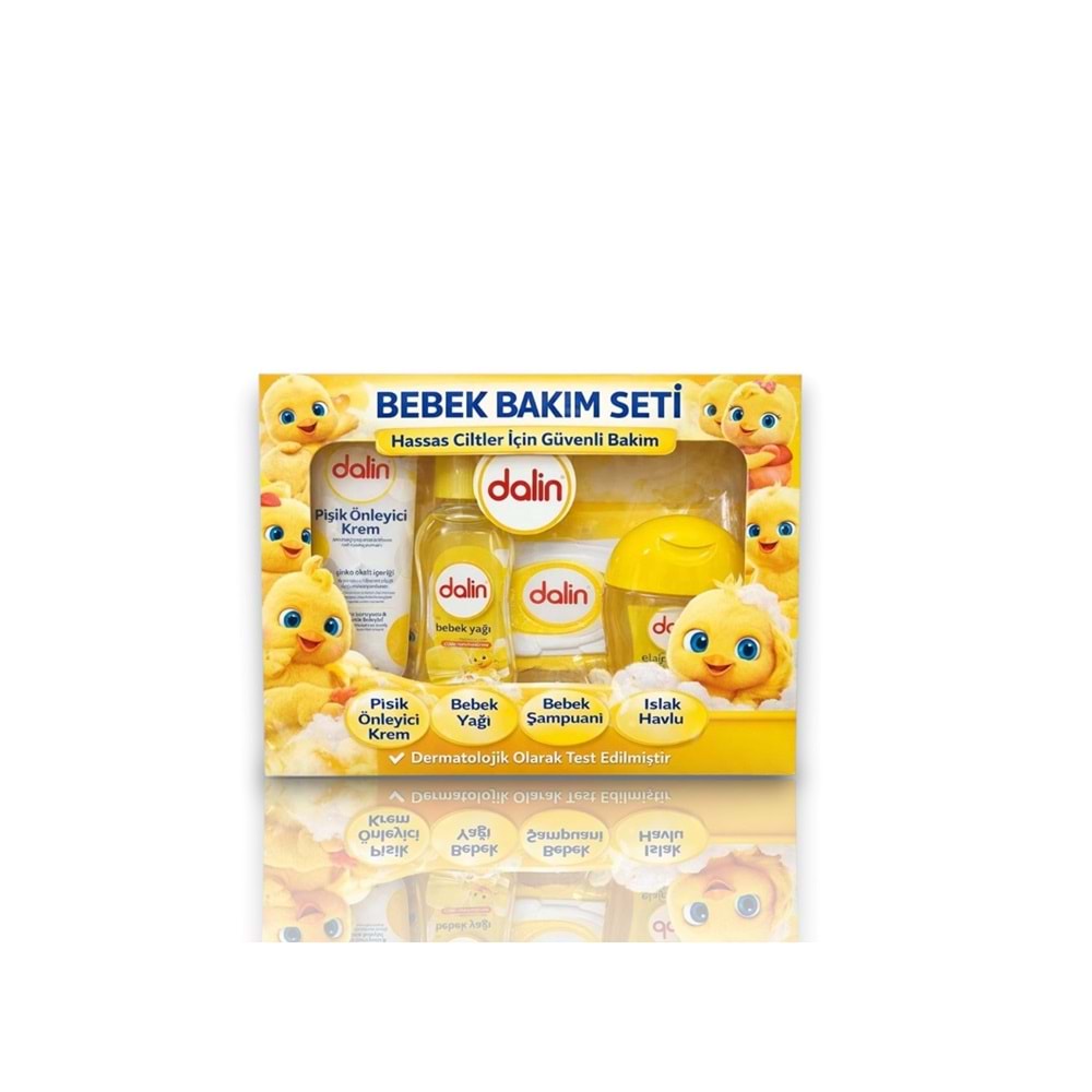DALİN BEBEK BAKIM SETİ ( PİŞİK KREMİ & BEBEK YAĞI & BEBEK ŞAMP. & ISLAK HAVLU )