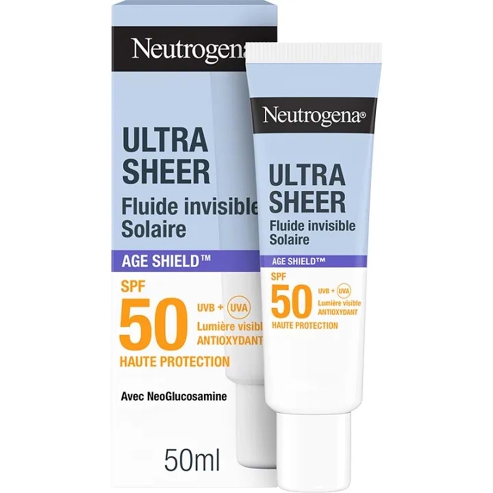 NEUTROGENA ULTRA SHEER AGE SHIELD YAŞLANMA KARŞITI GÜNEŞ KREMİ SPF 50 (50 ML)