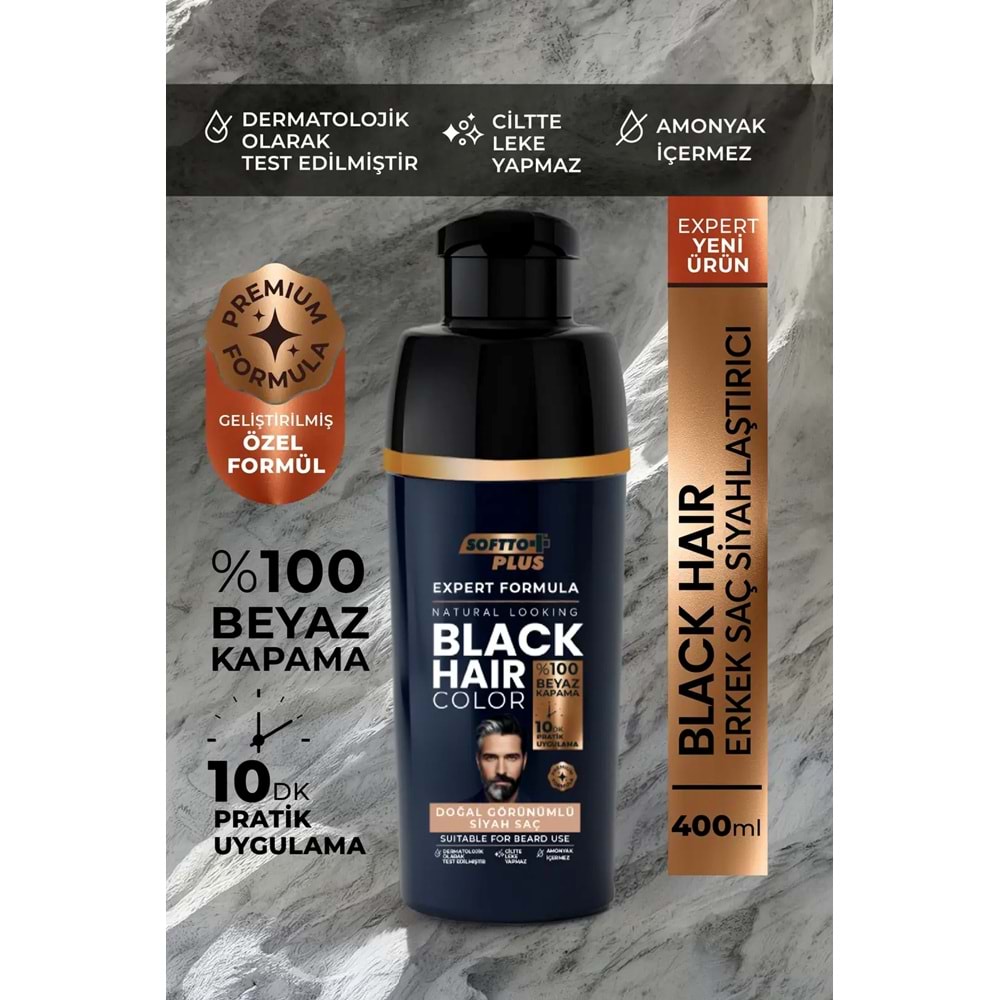 SOFTTO PLUS EXPERT FORMULA SİYAH ŞAMPUAN MEN 400 ML